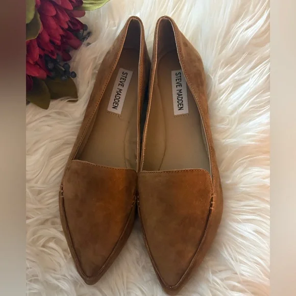Steve Madden Brown Loafers Elegant Flats - Picture 2 of 6